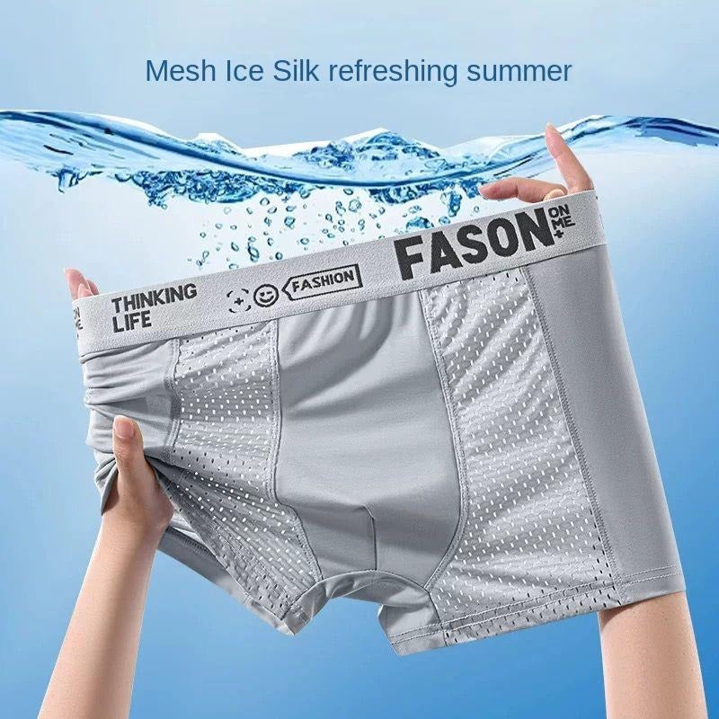 Men's Breathable Ice Silk Boxer Shorts - Sexy, Slim, and Comfortable Bamboo Lingerie (Code: U005)