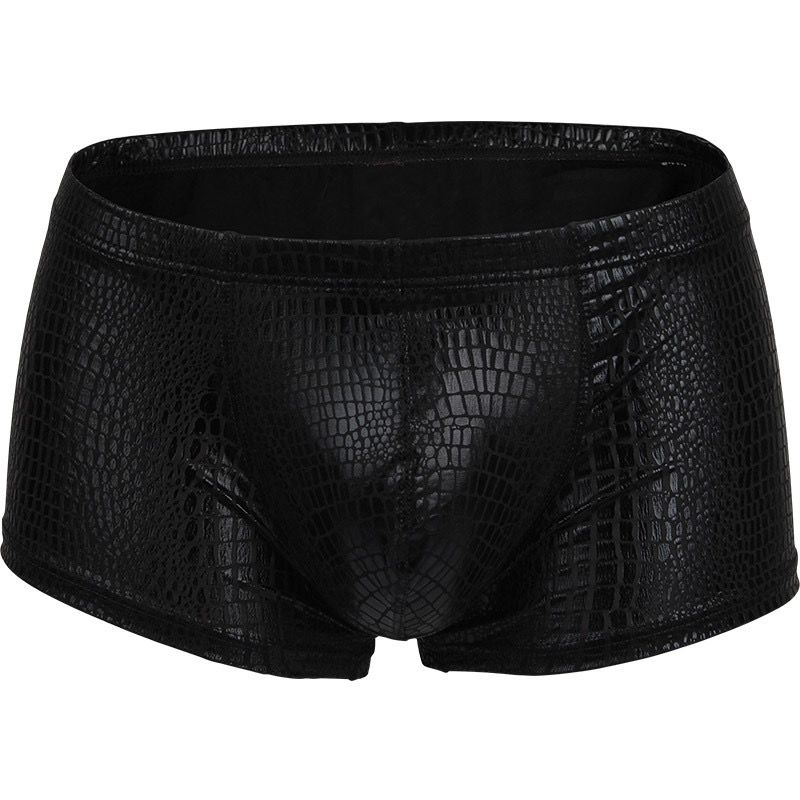 Low-Rise Serpentine Fabric Men's Boxers with U-Embossed Design (Code: U003)