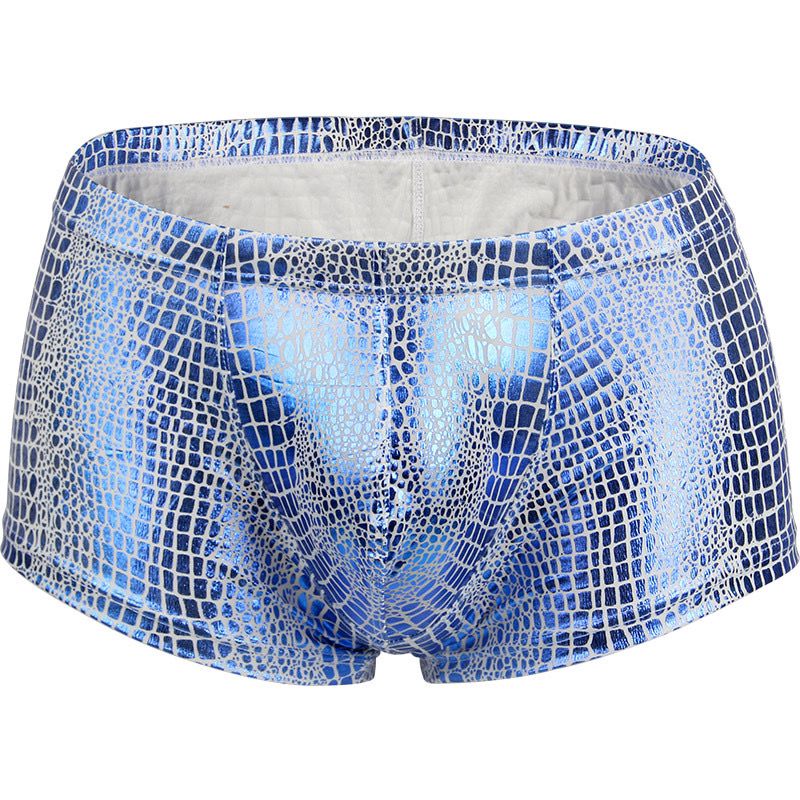 Low-Rise Serpentine Fabric Men's Boxers with U-Embossed Design (Code: U003)